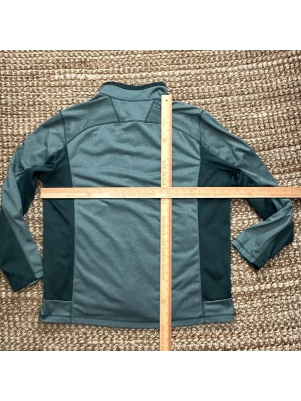 The North Face Mens Full Zip Fleece Jacket Green Teal Pocket Athletic (XL)